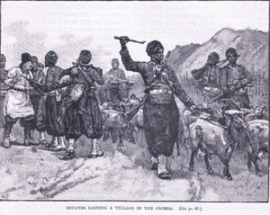 Zouver plyndrer en landsby på Krim 1854 e.Kr af Walter Paget